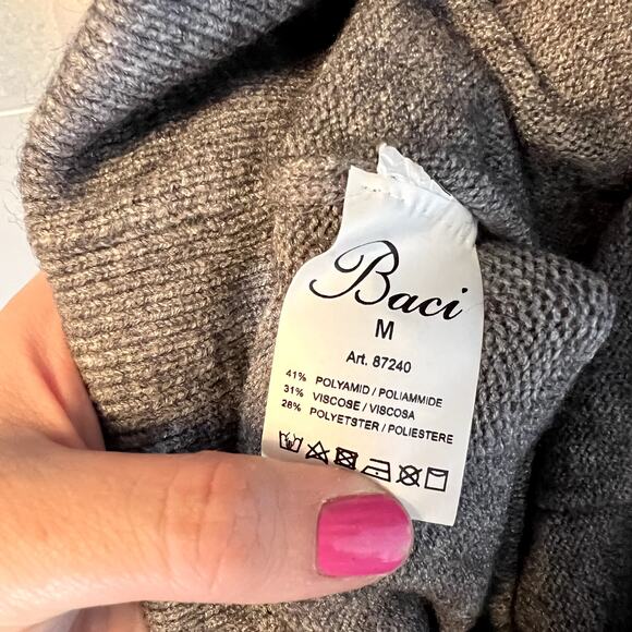 Baci Mina Pant Gray Wide Leg Sweater Pants - Picture 6 of 6